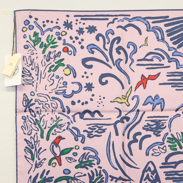 HERMES Carre 90 Scarf ""ISOLA DI PRIMAVERA"" Silk Pink Auth 133737 - 0