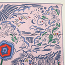 HERMES Carre 90 Scarf ""ISOLA DI PRIMAVERA"" Silk Pink Auth 133737-4