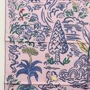 HERMES Carre 90 Scarf ""ISOLA DI PRIMAVERA"" Silk Pink Auth 133737-5