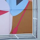 HERMES Carre 90 Scarf ""18-3-7"" Silk Gray Auth 133739-10