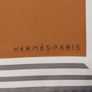HERMES Carre 90 Scarf ""18-3-7"" Silk Gray Auth 133739-11