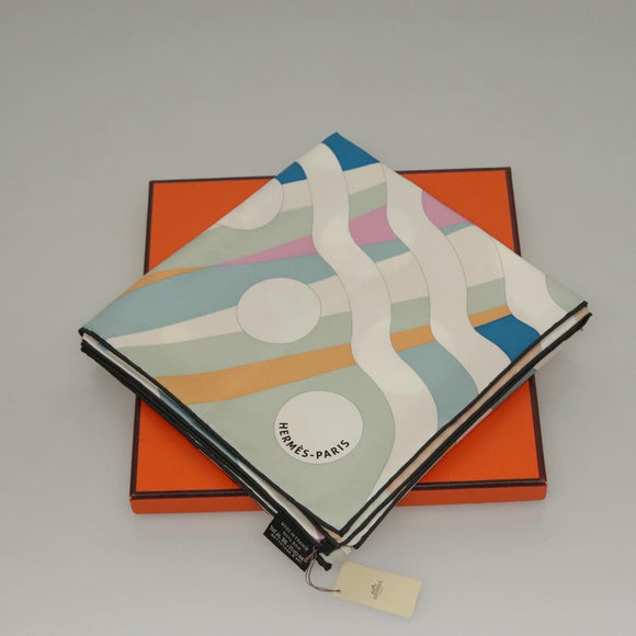 HERMES Carre 90 Scarf ""Le Reve De Julia"" Silk White Multicolor Auth 133740