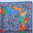 HERMES Carre 40 Scarf ""horse"" Silk Navy Auth 133741-3