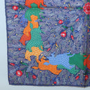 HERMES Carre 40 Scarf ""horse"" Silk Navy Auth 133741-4