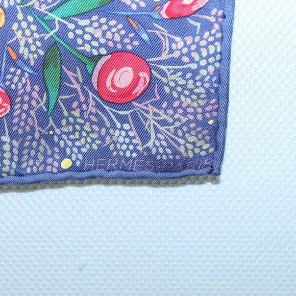 HERMES Carre 40 Scarf ""horse"" Silk Navy Auth 133741