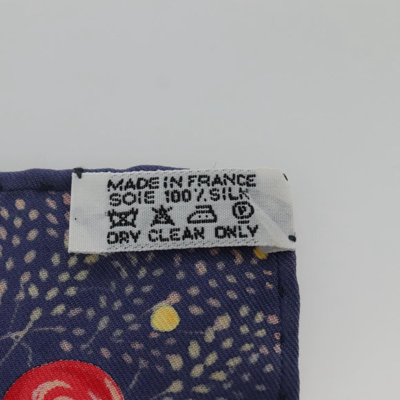 HERMES Carre 40 Scarf ""horse"" Silk Navy Auth 133741