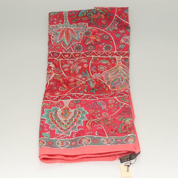HERMES Carre 140 Scarf ""des Oiseaux Fleurs"" Cashmere Red Auth 133742