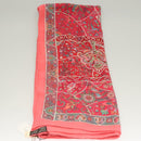 HERMES Carre 140 Scarf ""des Oiseaux Fleurs"" Cashmere Red Auth 133742-3