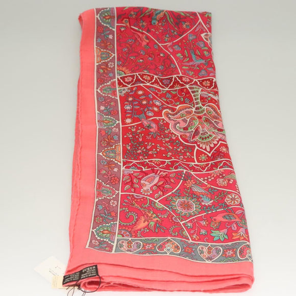 HERMES Carre 140 Scarf ""des Oiseaux Fleurs"" Cashmere Red Auth 133742