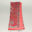 HERMES Carre 140 Scarf ""des Oiseaux Fleurs"" Cashmere Red Auth 133742-4