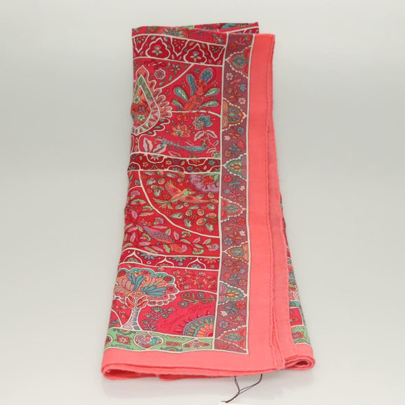 HERMES Carre 140 Scarf ""des Oiseaux Fleurs"" Cashmere Red Auth 133742