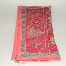 HERMES Carre 140 Scarf ""des Oiseaux Fleurs"" Cashmere Red Auth 133742-6