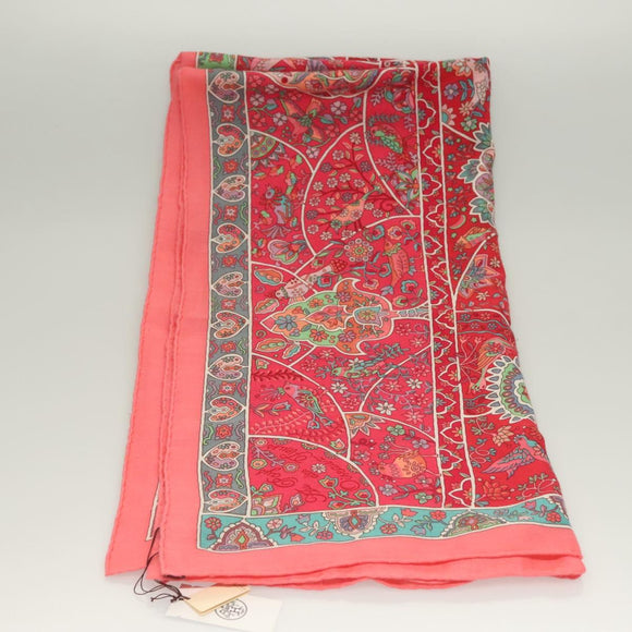 HERMES Carre 140 Scarf ""des Oiseaux Fleurs"" Cashmere Red Auth 133742