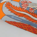 HERMES Twilly Scarf ""World's Fair"" Silk Orange Auth 133743-7