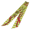 HERMES Twilly Scarf ""BRIDES de GALA"" Silk Green Auth 133745-1