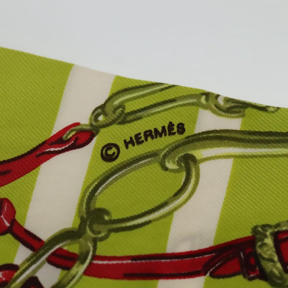 HERMES Twilly Scarf ""BRIDES de GALA"" Silk Green Auth 133745