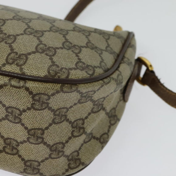 GUCCI GG Supreme Web Sherry Line Bag PVC Beige Gold Red 89 02 032 Auth 133747