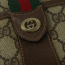 GUCCI GG Supreme Web Sherry Line Bag PVC Beige Gold Red 89 02 032 Auth 133747-17