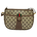 GUCCI GG Supreme Web Sherry Line Bag PVC Beige Gold Red 89 02 032 Auth 133747-13