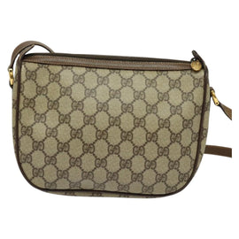 GUCCI GG Supreme Web Sherry Line Bag PVC Beige Gold Red 89 02 032 Auth 133747 - 0