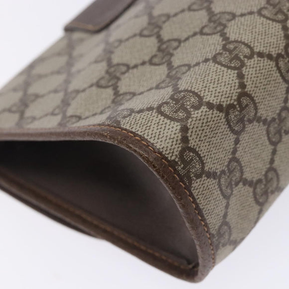 GUCCI GG Supreme Web Sherry Line Bag PVC Beige Gold 156 01 030 Auth 133748