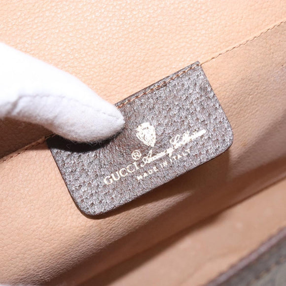 GUCCI GG Supreme Web Sherry Line Bag PVC Beige Gold 156 01 030 Auth 133748