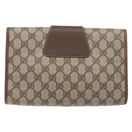 GUCCI GG Supreme Web Sherry Line Bag PVC Beige Gold 156 01 030 Auth 133748 - 0