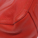 Salvatore Ferragamo Vala Hand Bag Leather Red Gold Auth 133749-14