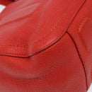 Salvatore Ferragamo Vala Hand Bag Leather Red Gold Auth 133749-16