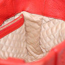 Salvatore Ferragamo Vala Hand Bag Leather Red Gold Auth 133749-18