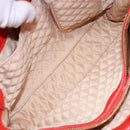 Salvatore Ferragamo Vala Hand Bag Leather Red Gold Auth 133749-21