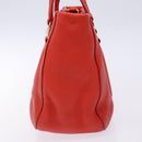 Salvatore Ferragamo Vala Hand Bag Leather Red Gold Auth 133749-4