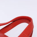 Salvatore Ferragamo Vala Hand Bag Leather Red Gold Auth 133749-8