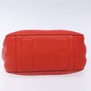 Salvatore Ferragamo Vala Hand Bag Leather Red Gold Auth 133749-5