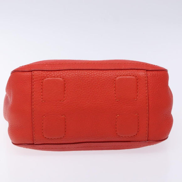 Salvatore Ferragamo Vala Hand Bag Leather Red Gold Auth 133749