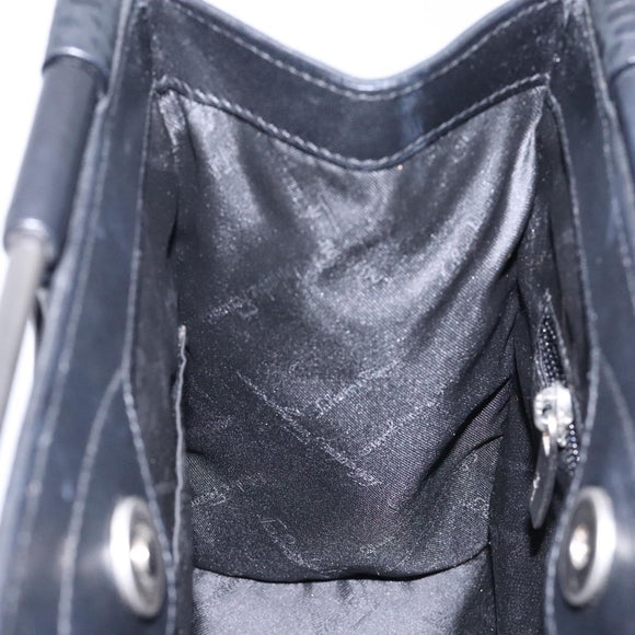 Salvatore Ferragamo Gancini Hand Bag Leather Black Auth 133750