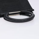 Salvatore Ferragamo Gancini Hand Bag Leather Black Auth 133750-7