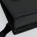 Salvatore Ferragamo Gancini Shoulder Bag Enamel Black Silver Auth 133751-15