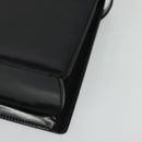 Salvatore Ferragamo Gancini Shoulder Bag Enamel Black Silver Auth 133751-16