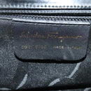 Salvatore Ferragamo Gancini Shoulder Bag Enamel Black Silver Auth 133751-12