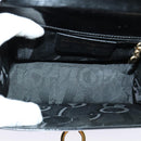 Salvatore Ferragamo Gancini Shoulder Bag Enamel Black Silver Auth 133751-11