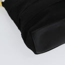 Salvatore Ferragamo Chain Vala Shoulder Bag Canvas Black Gold Auth 133753-12