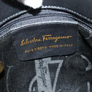 Salvatore Ferragamo Chain Vala Shoulder Bag Canvas Black Gold Auth 133753-15