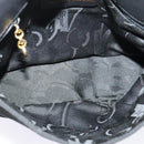 Salvatore Ferragamo Chain Vala Shoulder Bag Canvas Black Gold Auth 133753-16