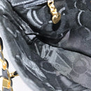 Salvatore Ferragamo Chain Vala Shoulder Bag Canvas Black Gold Auth 133753-18