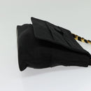 Salvatore Ferragamo Chain Vala Shoulder Bag Canvas Black Gold Auth 133753-5