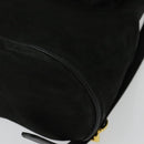 Salvatore Ferragamo Vala Vala Backpack Suede Black Gold Auth 133755-11