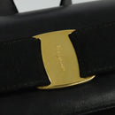 Salvatore Ferragamo Vala Vala Backpack Suede Black Gold Auth 133755-15