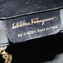 Salvatore Ferragamo Vala Vala Backpack Suede Black Gold Auth 133755-12