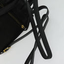 Salvatore Ferragamo Vala Vala Backpack Suede Black Gold Auth 133755-7